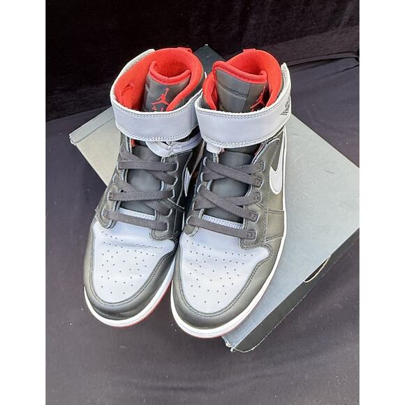Nike Air Jordan 1 High FlyEase Black Cement Grey CQ3835 Mens Size 10 Mint! Used main image 7